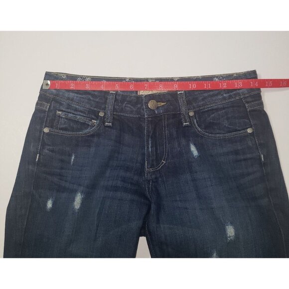 Paige Jeans Women’s Size 25 Skyline Skinny Dark Wash Stretch Distressed Citycore - Picture 4 of 16